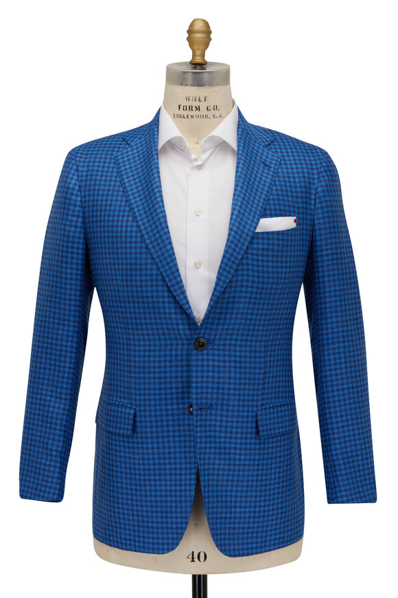 Kiton - Navy & Blue Check Sportcoat