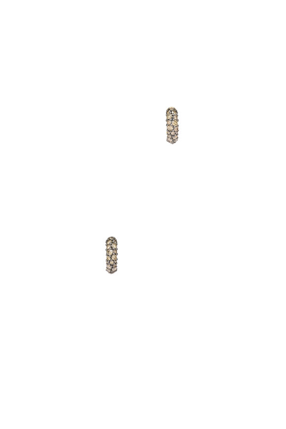 Lucy Delius 14k Yellow Gold Cognac Diamond Chubby Huggies