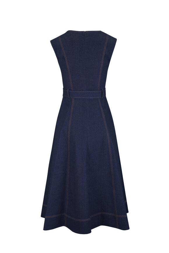 Veronica Beard Cosette Midnight Denim Midi Dress - view 2