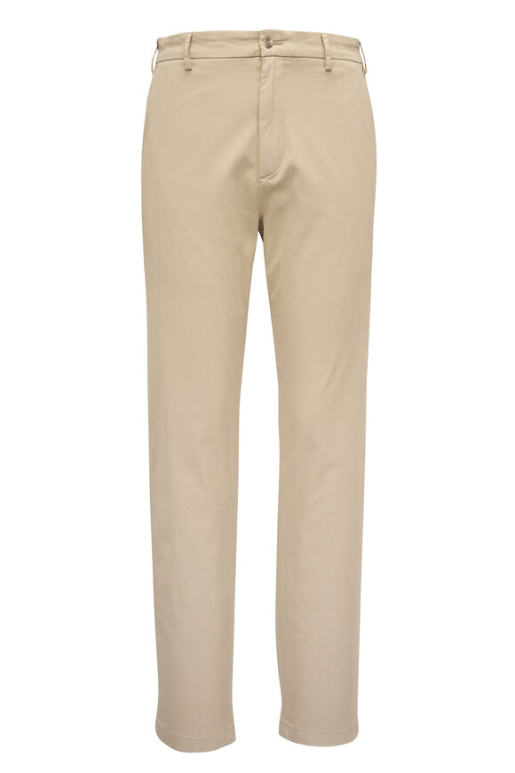 Peter Millar Signature Sateen Khaki Flat Front Pant - view 1