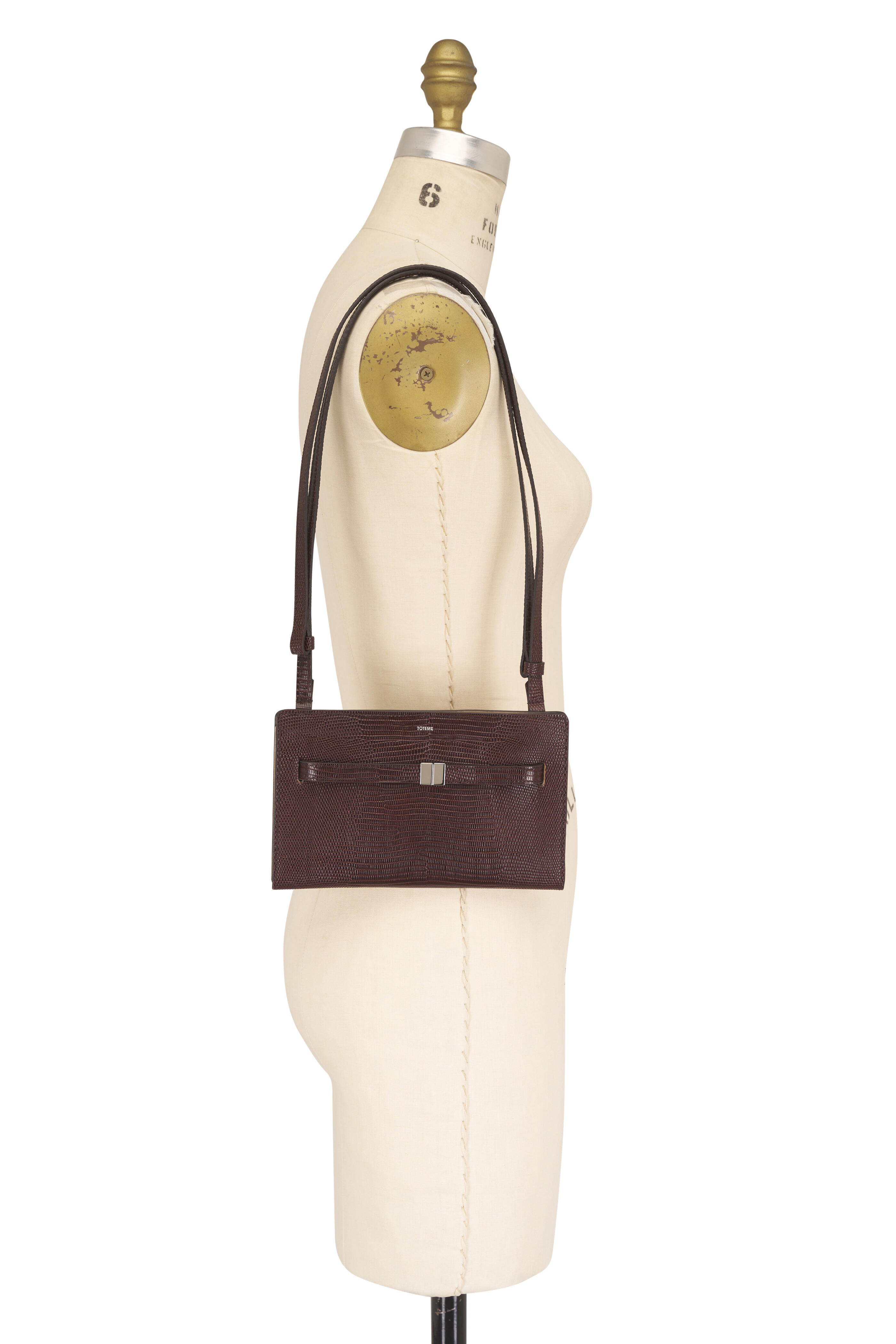 Totême - Belted Brown Embossed Leather Crossbody - view 5