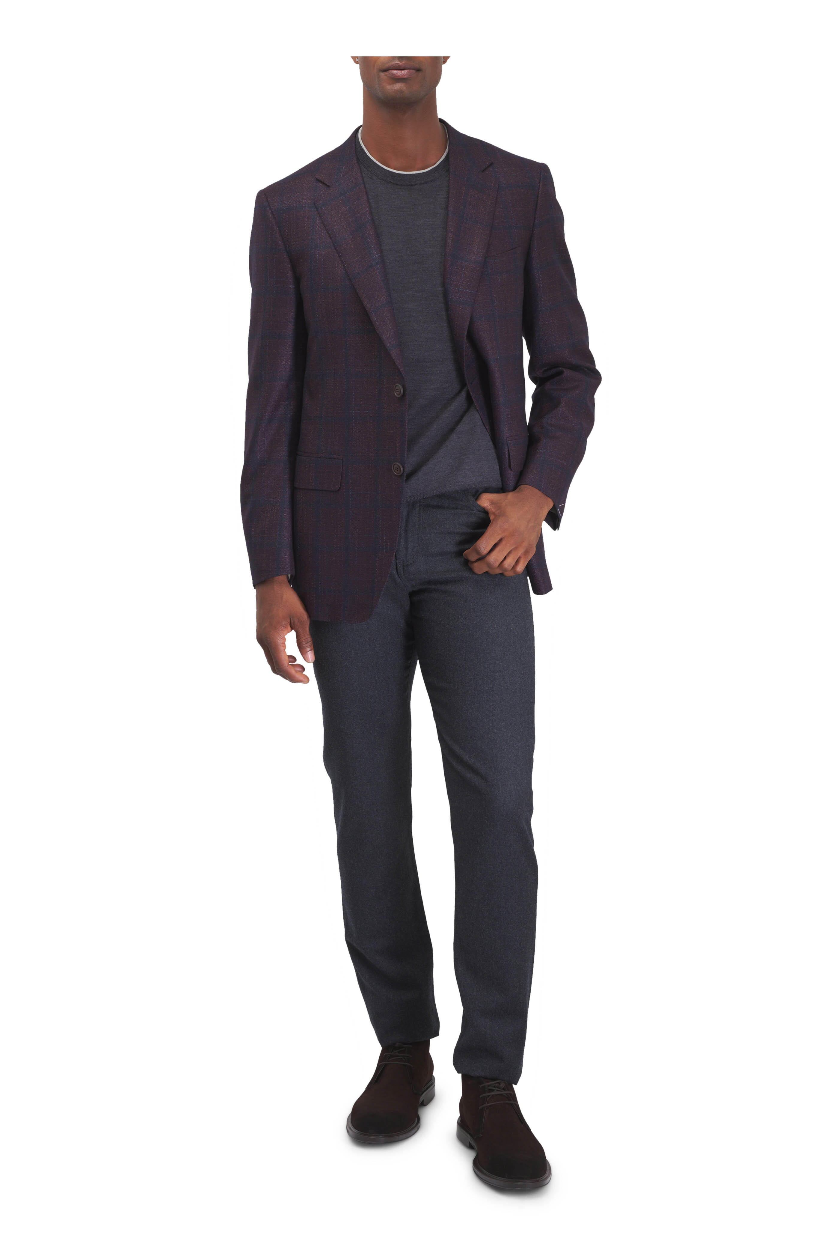 Canali - Performance Charcoal Gray Wool Five Pocket Pant
