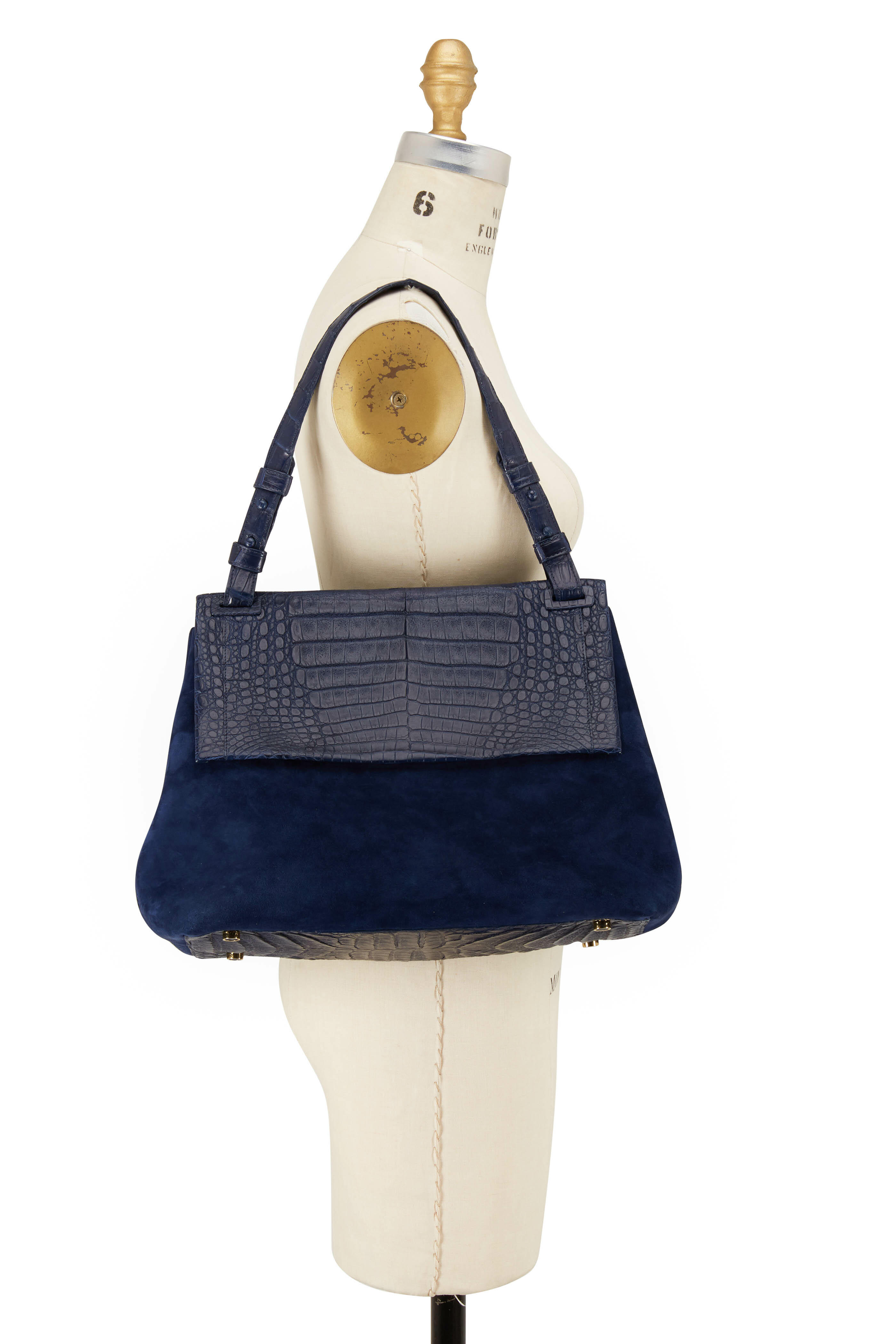Sophie Clutch Bag | Powder Blue Saffiano Leather
