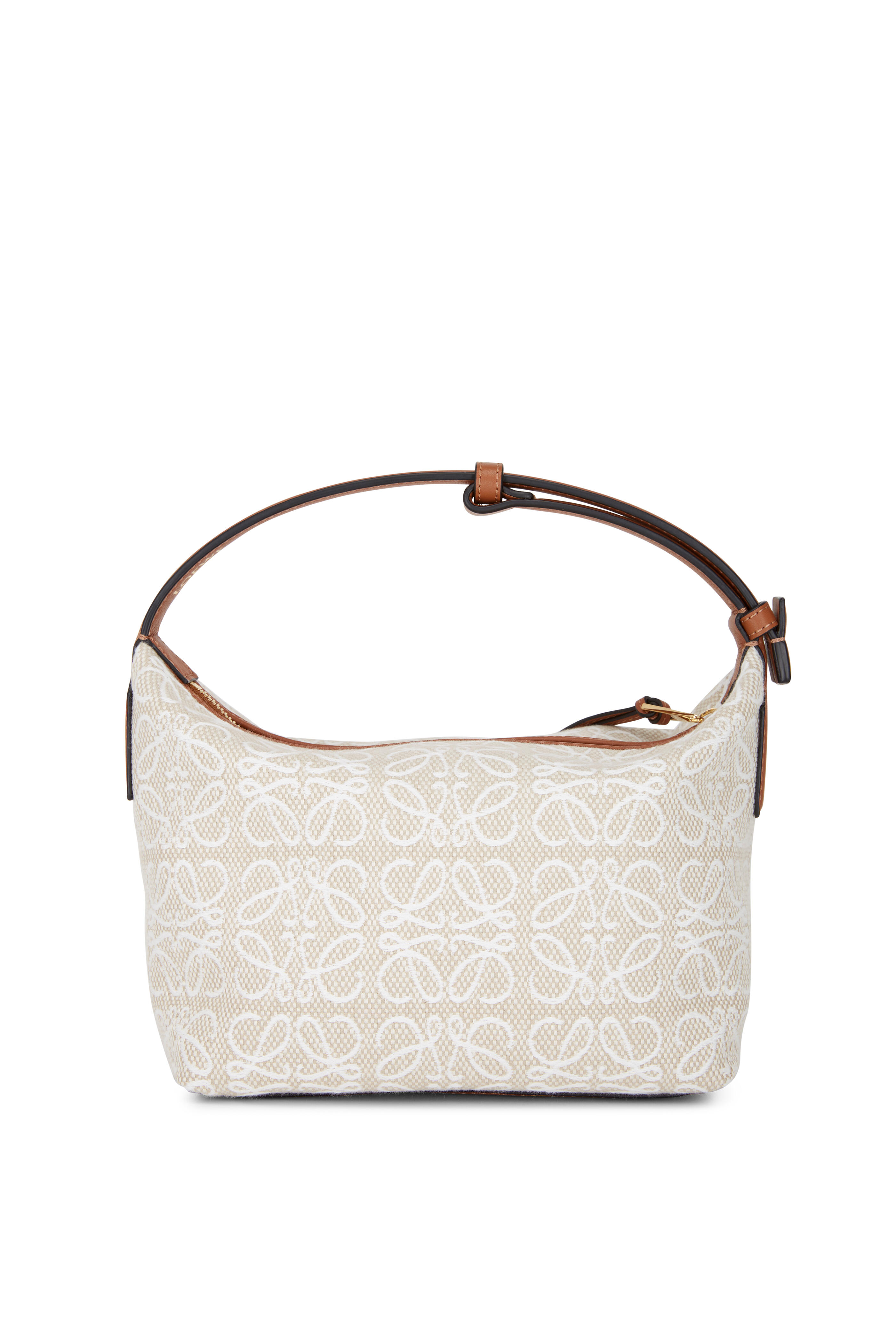 Loewe - Anagram Ecru & Tan Printed Canvas Small Bag