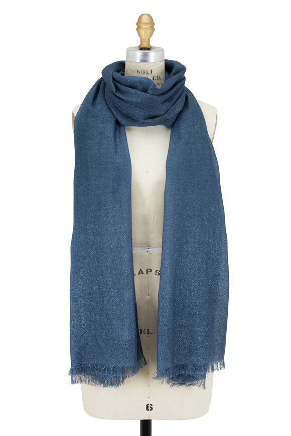Brunello Cucinelli - Exclusively Ours! Lagoon Cashmere Lurex Scarf