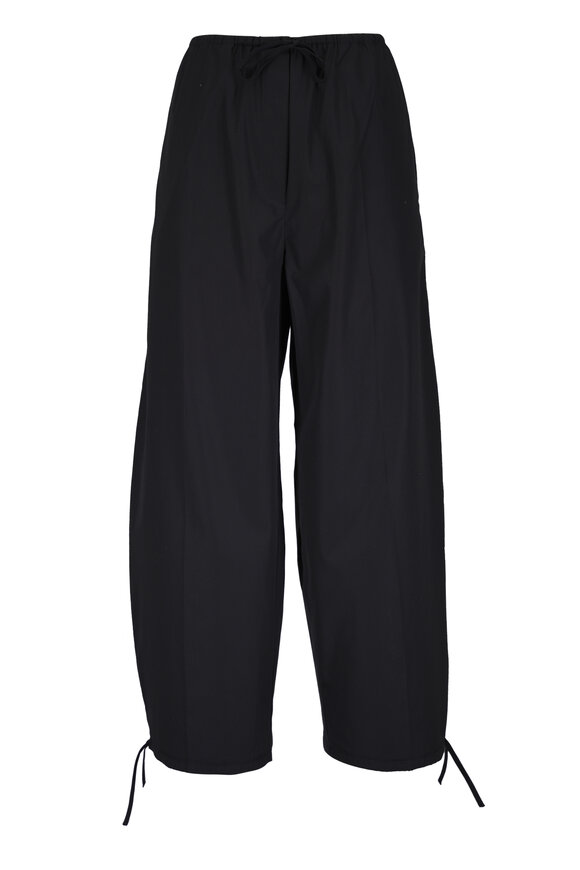 Totême Black Drawstring Cotton Pant - view 1