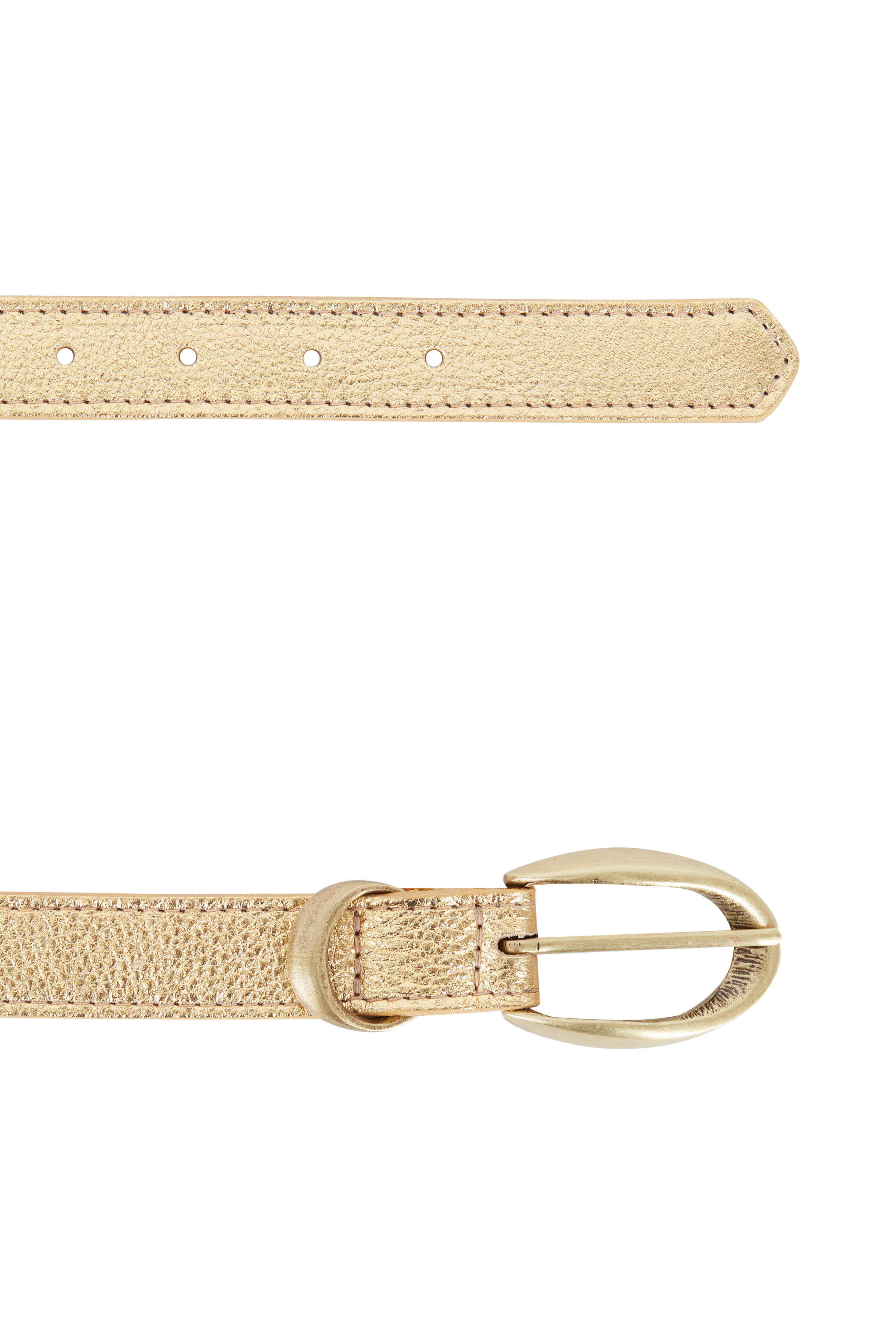 Kim White Brown Leather Belt with Gold Ring Detail Snake 4-Part - Brown – Kim White Bags/Belts main image 3