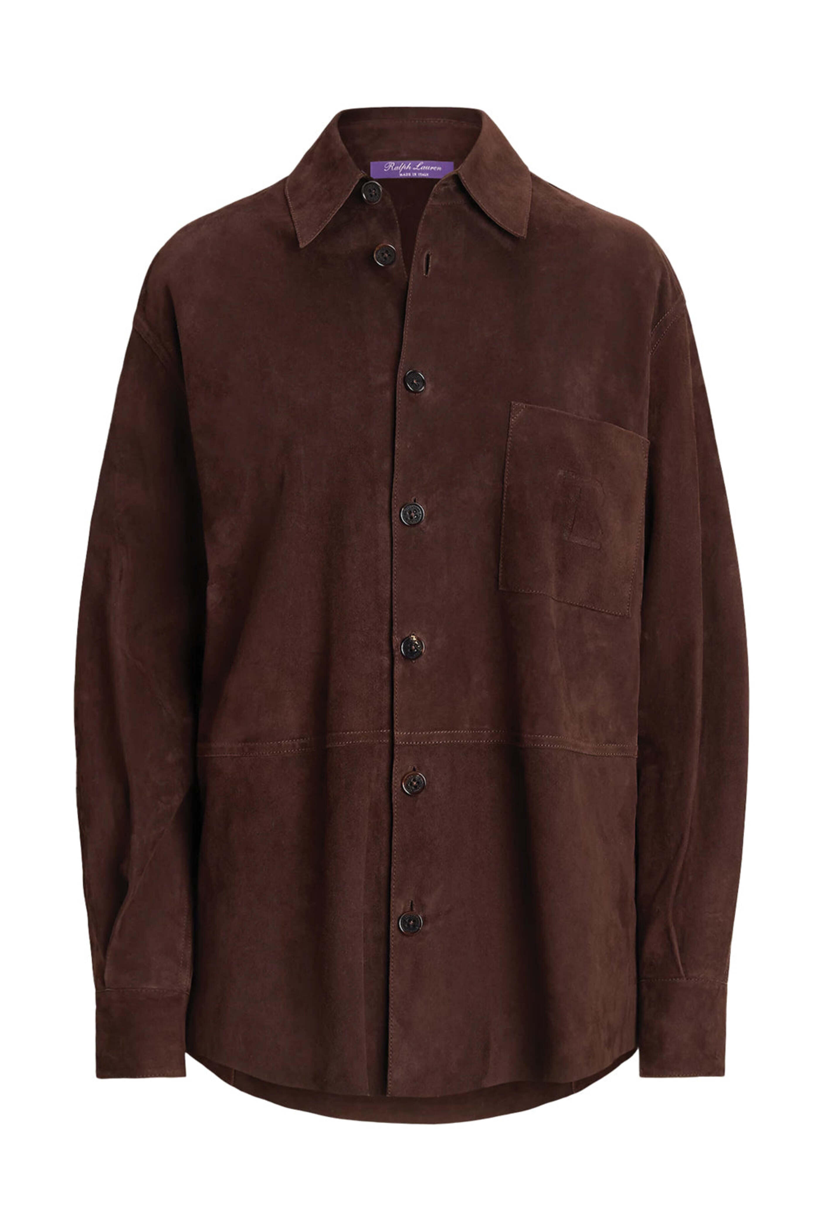 Ralph Lauren - Mocha Suede Button Front Tyler Shirt