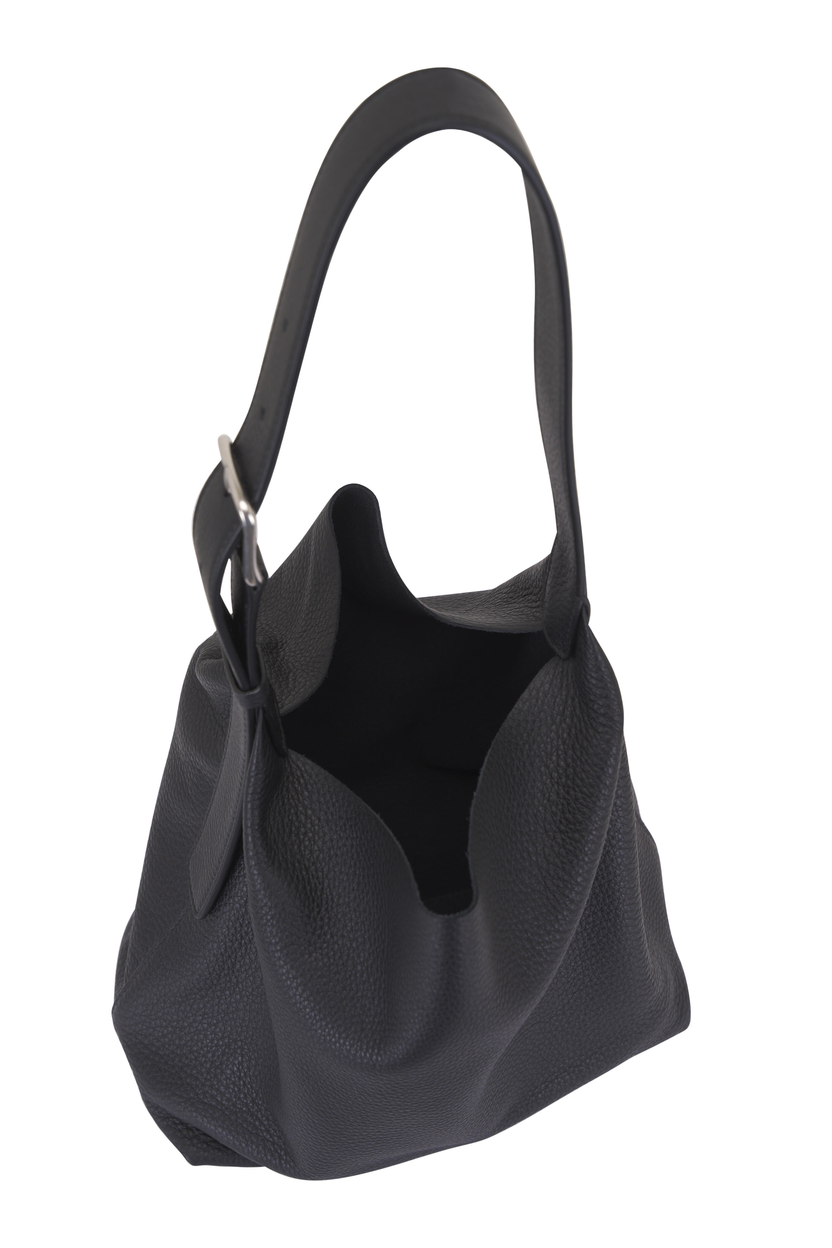The Row - Isa Black Leather Shoulder Bag | Mitchell Stores