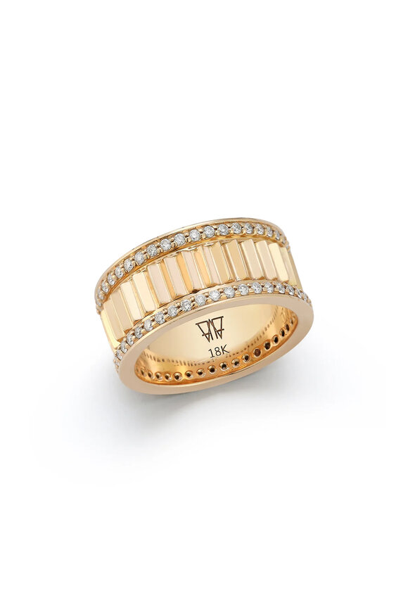Walters Faith Clive Diamond Fluted Band Ring