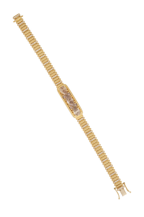 Sutra 18k Yellow Gold Diamond Ombre Bracelet - view 2
