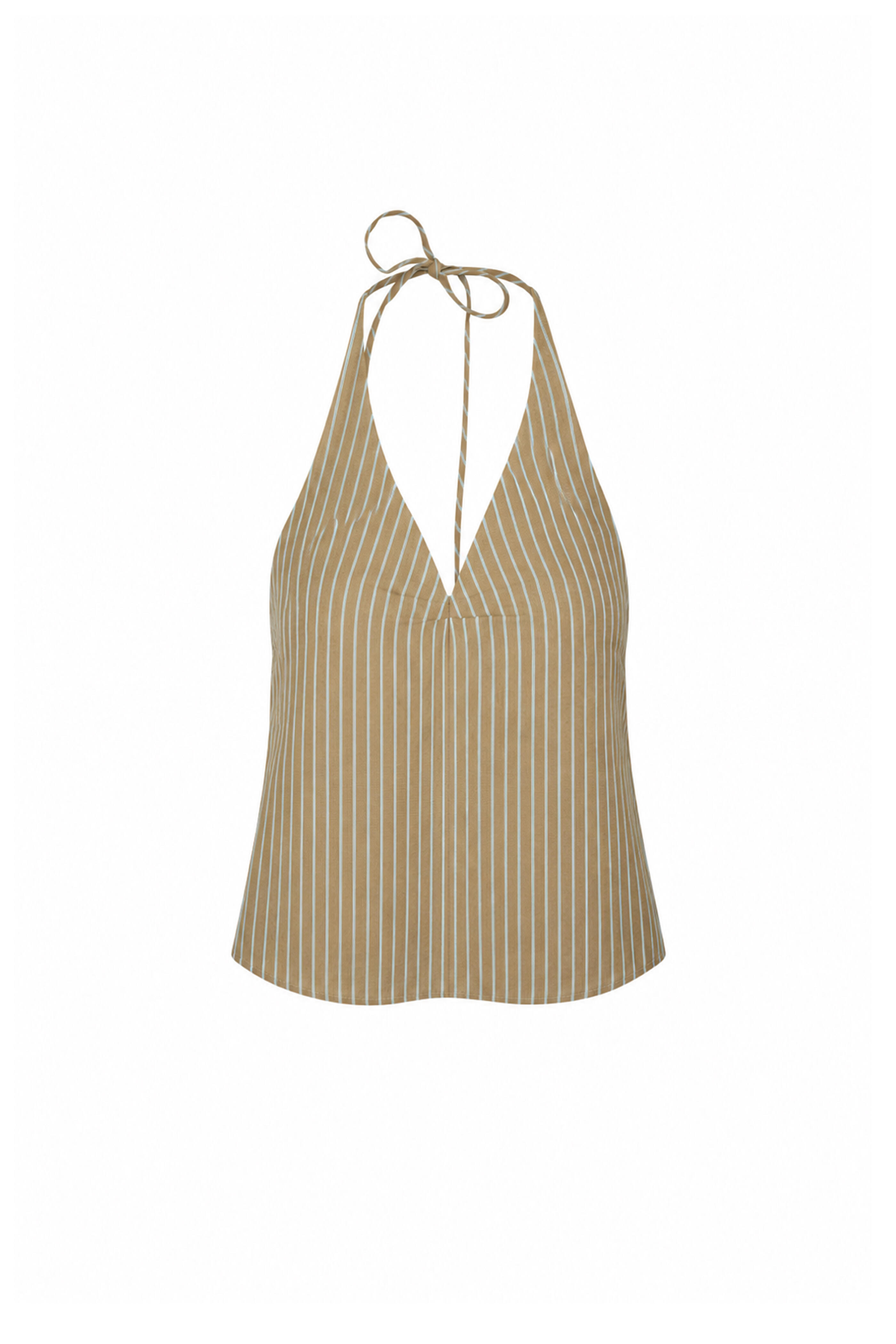 Staud - Corso Porto Stripe Linen Halter Tie Top - view 1