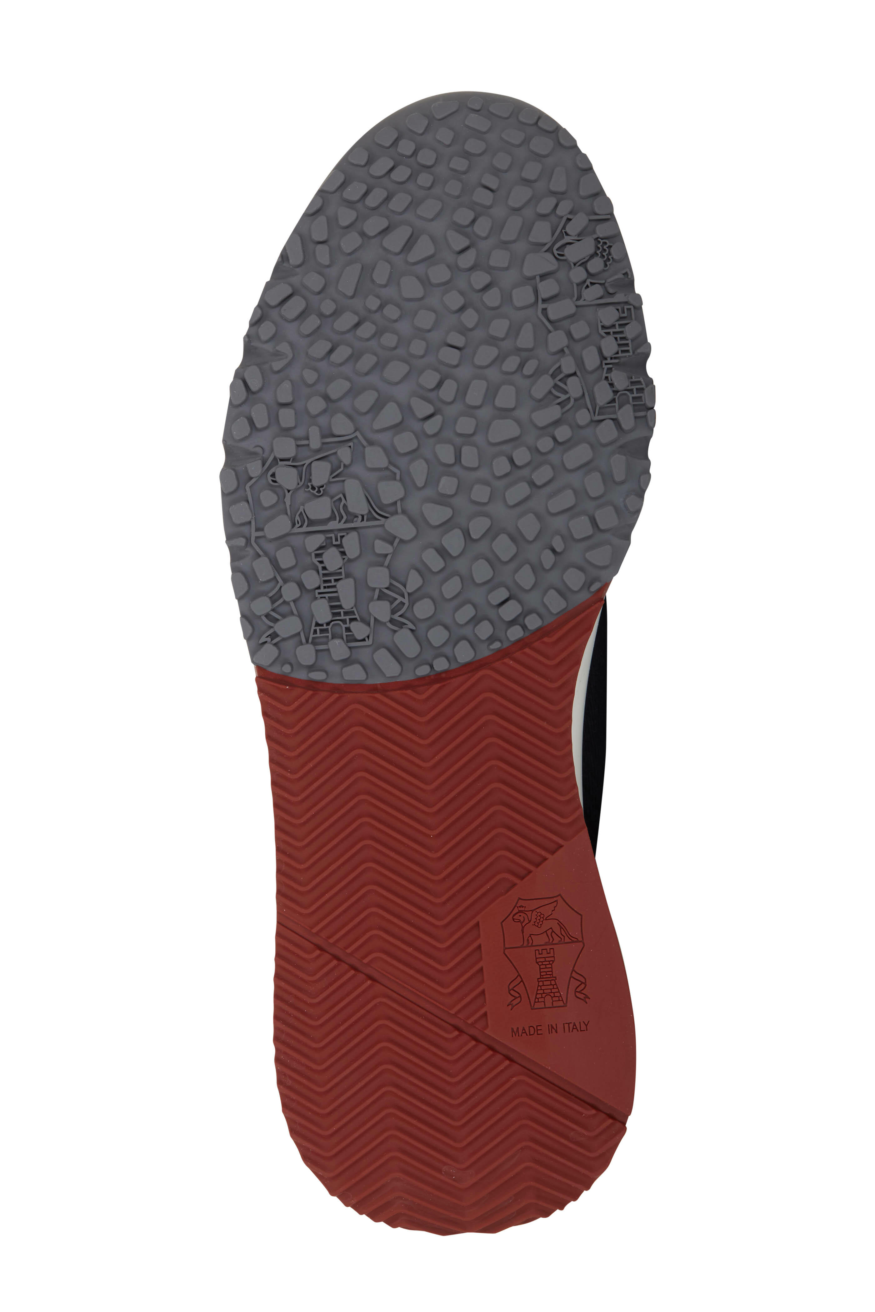 Brunello Cucinelli - Navy Cotton Knit Trainer | Mitchell Stores