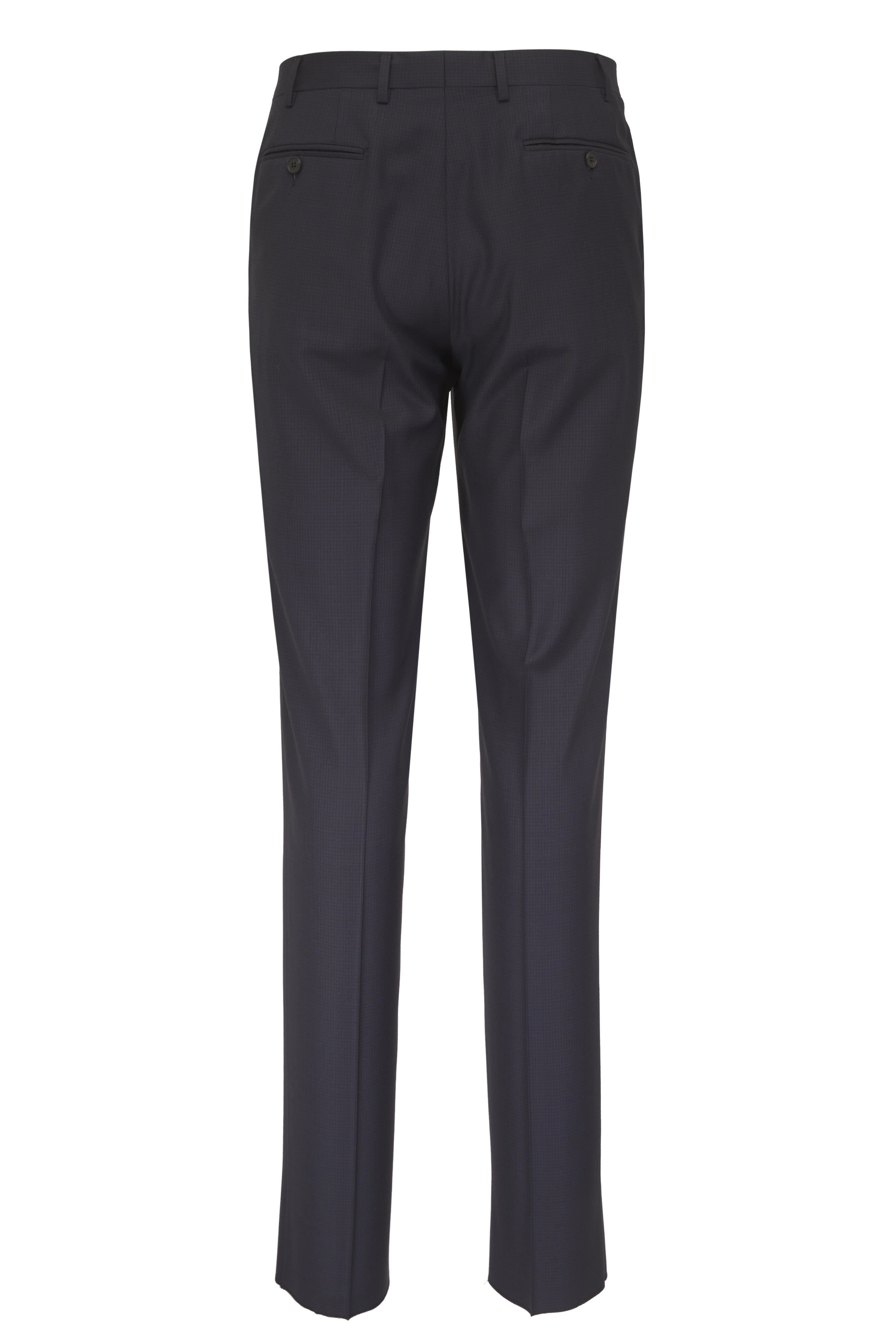 Canali - Navy Blue Wool Subtle Check Suit