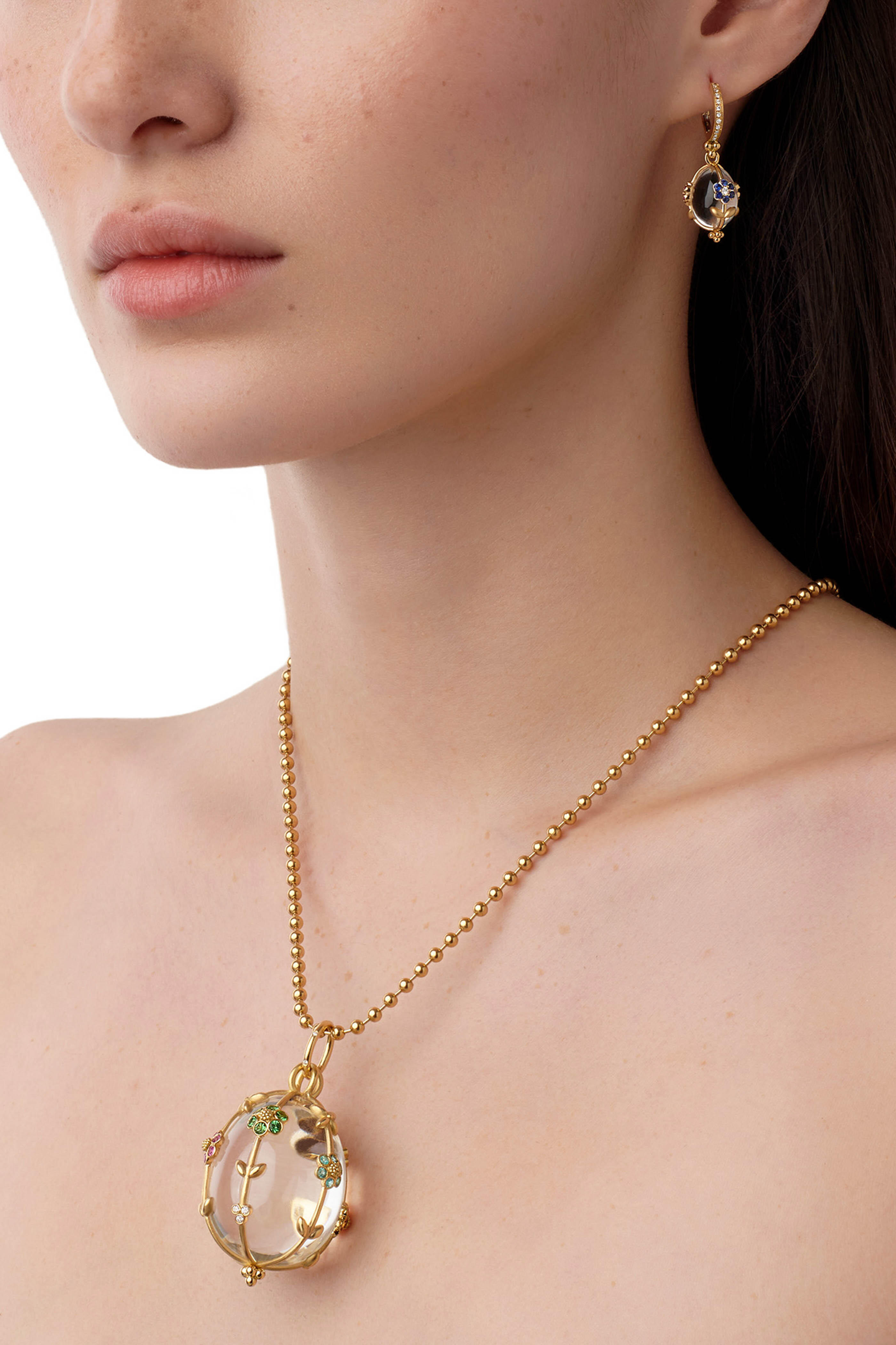 Temple St. Clair - 18k Gold Large Rainbow Fiori Amulet