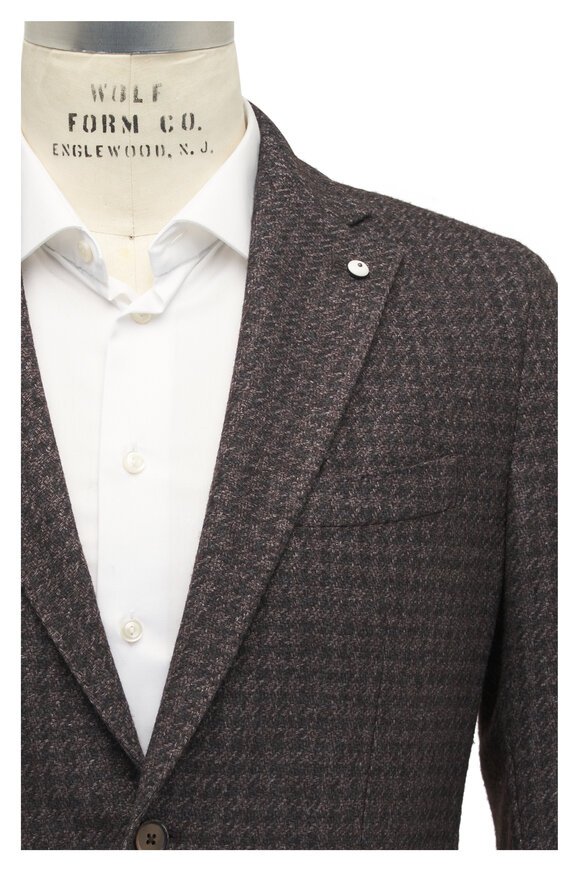 L.B.M. 1911 - Brown & Tan Tonal Houndstooth Sportcoat