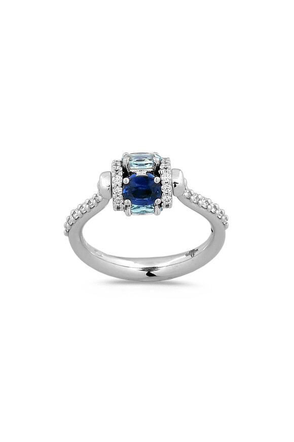 Miseno - Procida Diamond Sapphire & Aqua Ring