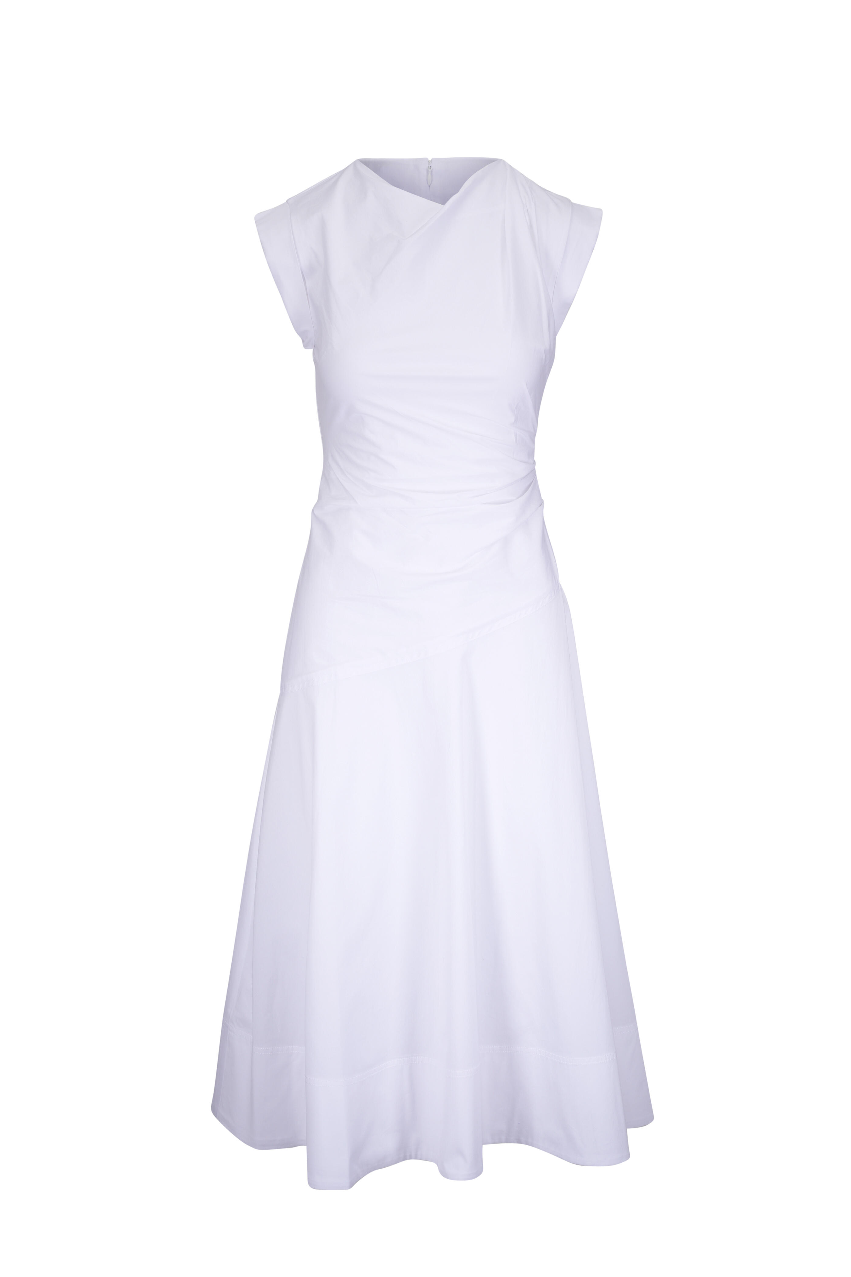 Veronica Beard - Lisette White Cotton Poplin Midi Dress