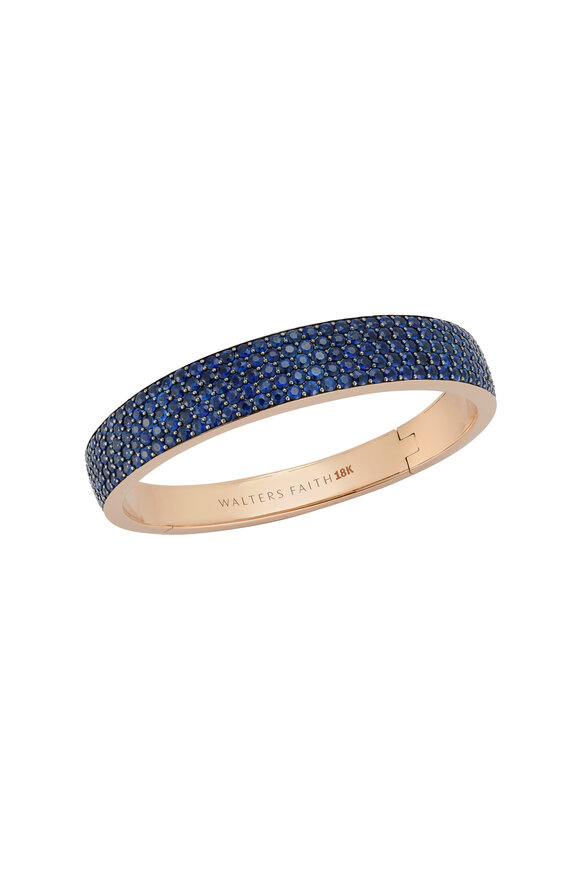 Walters Faith Lytton 18K Rose Gold & Blue Sapphire Bombe Bangle