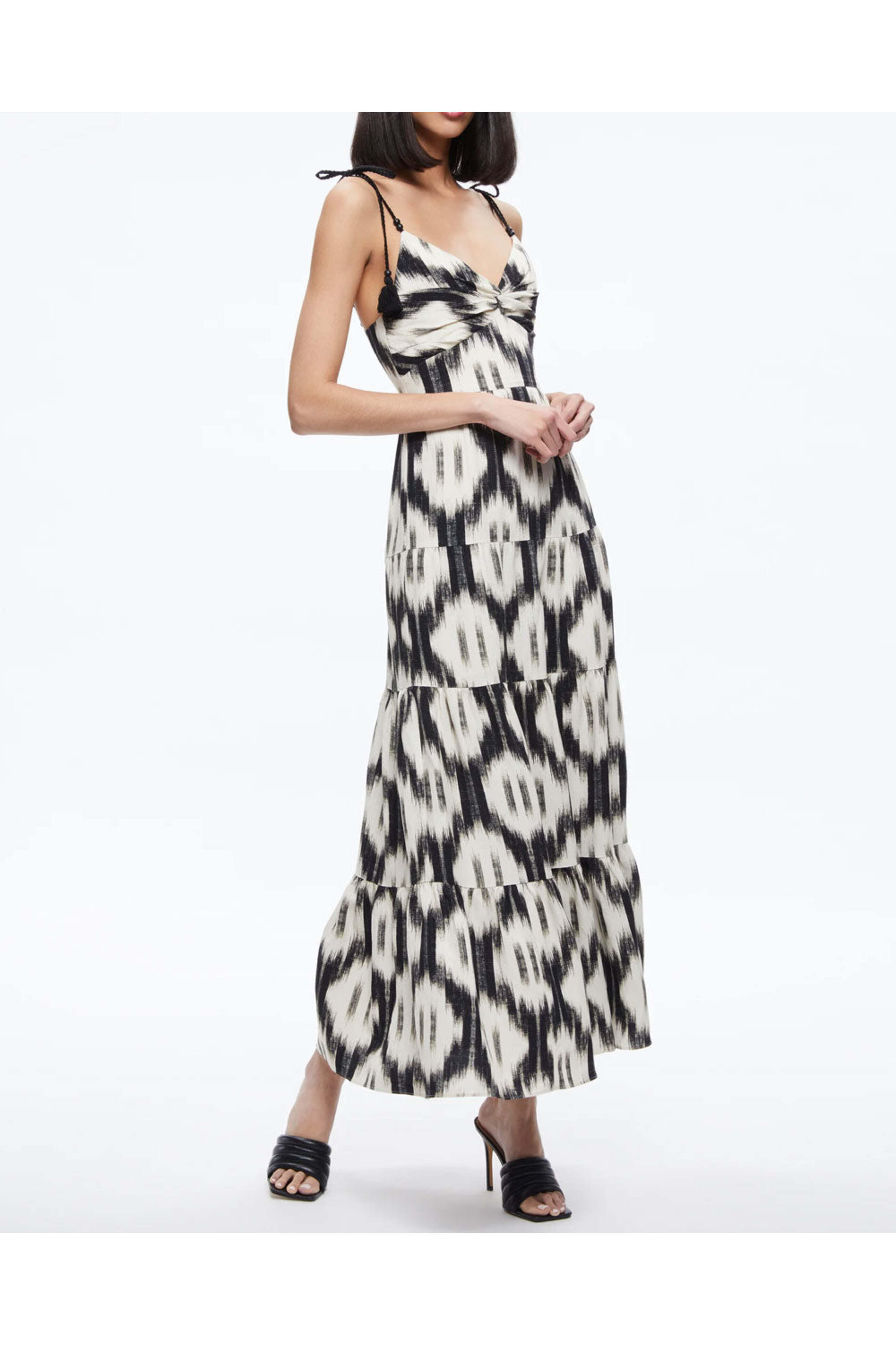 Alice & Olivia - Ikat Katara Twist Top Tiered Maxi Dress