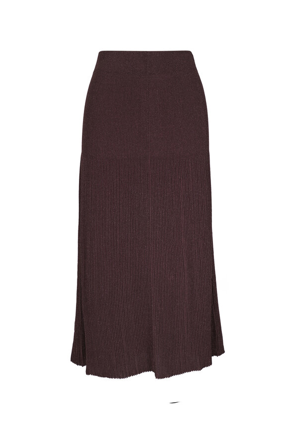 Lafayette 148 New York Finespun Voile Sunburst Ribbed Skirt