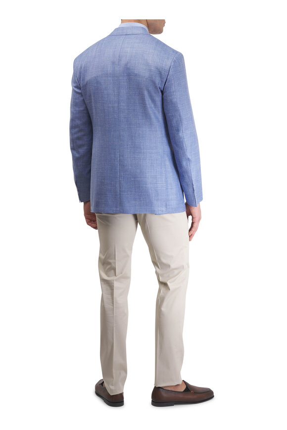 Canali Kei Light Blue Wool, Silk & Linen Sportcoat - view 3