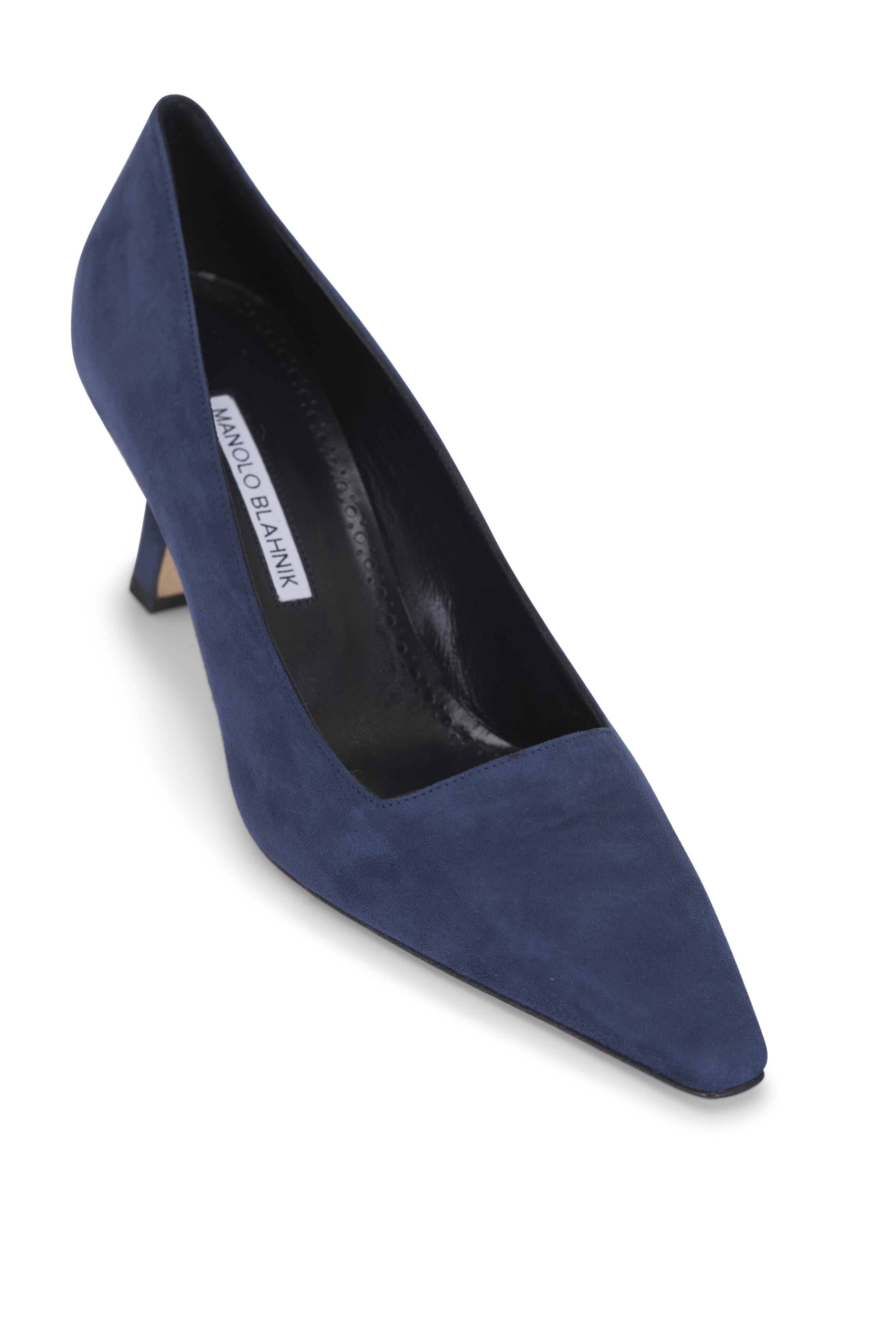 Manolo Blahnik - Moiralo Navy Blue Suede Pump, 70mm