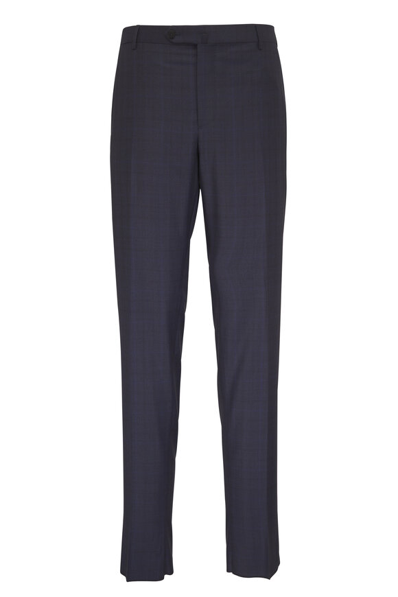 Isaia Navy Blue Wool Neat Suit - view 4