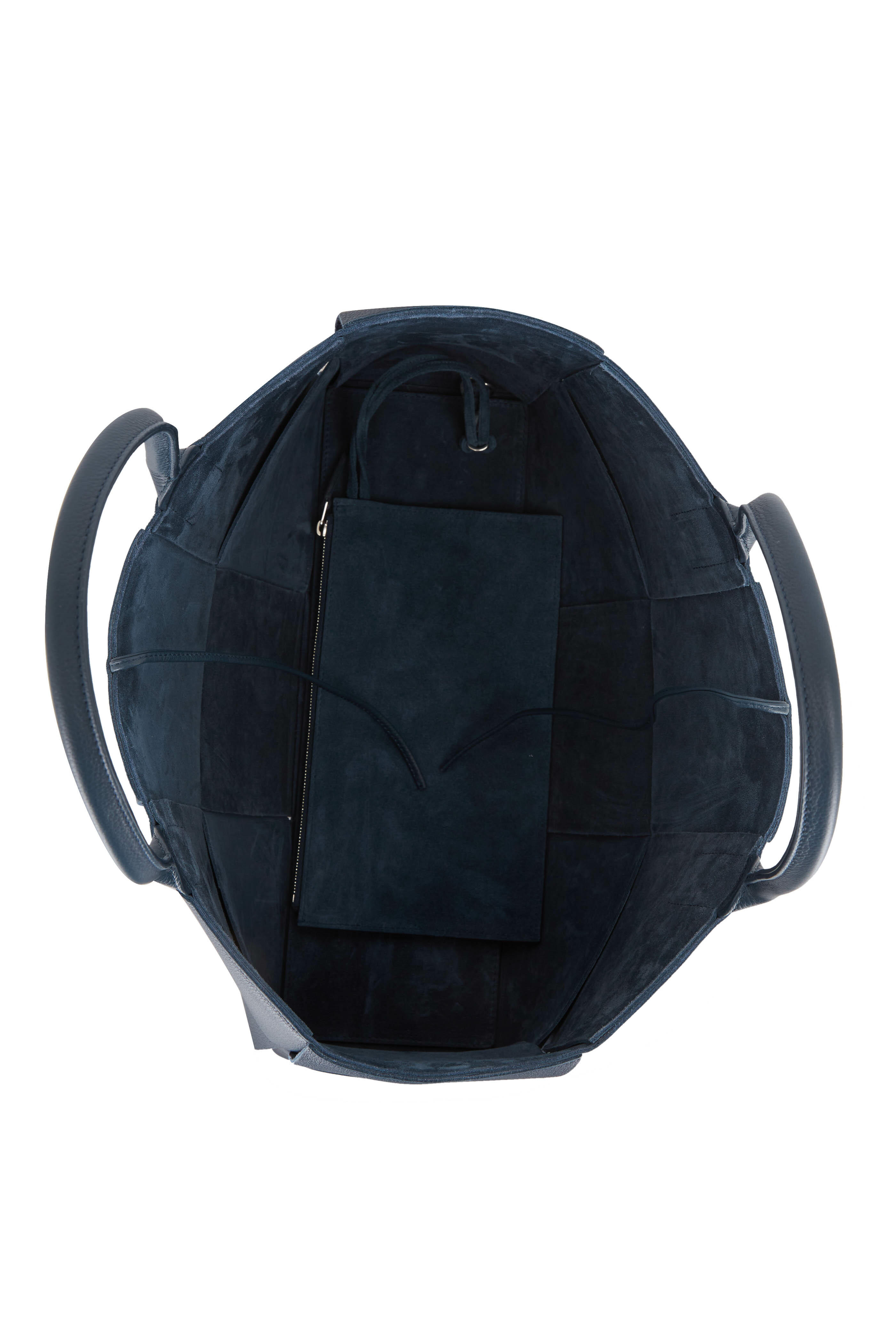 Bottega Veneta - Arco Deep Blue Woven Leather Medium Tote