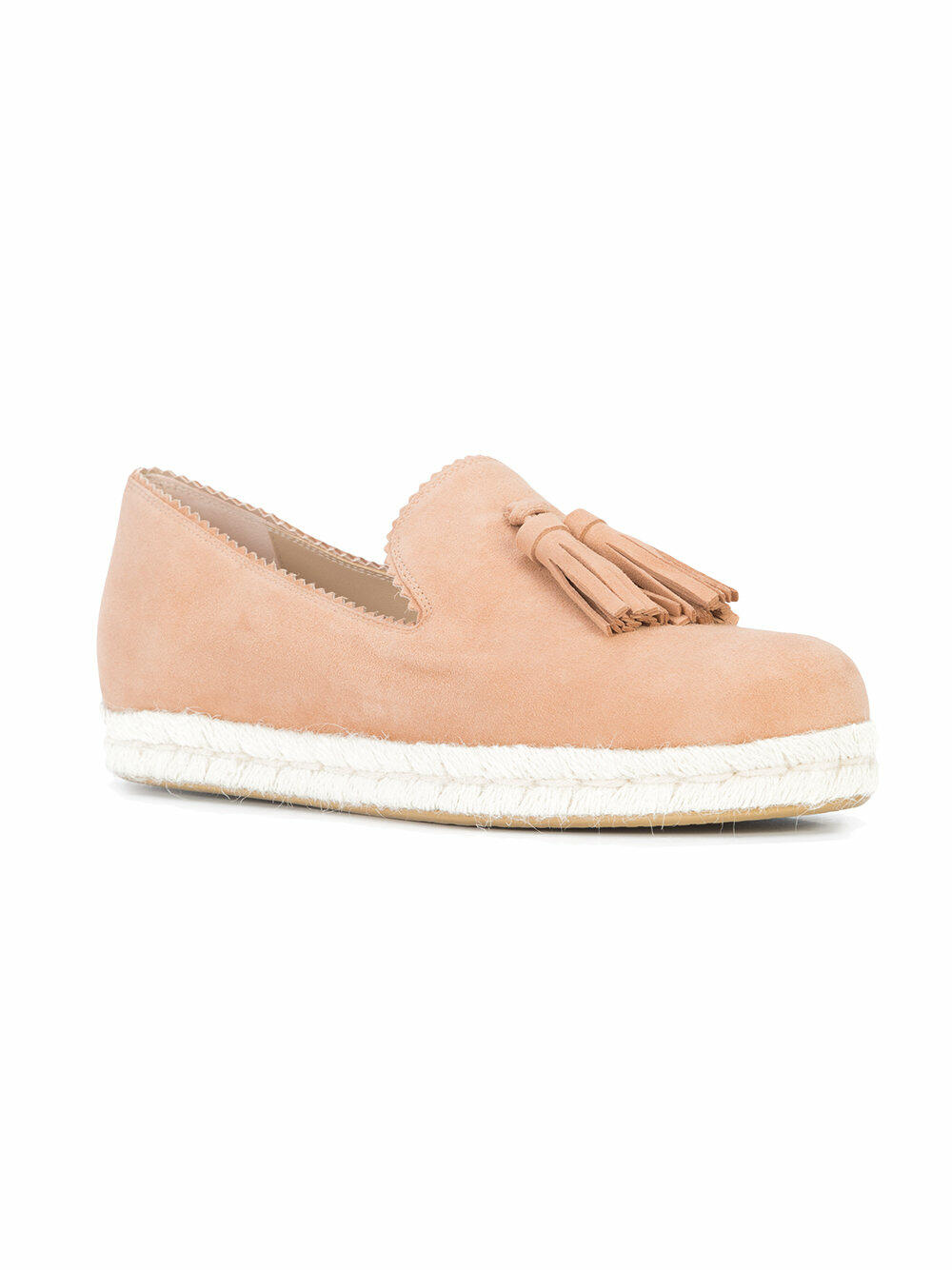 Stuart Weitzman - Pyrenees Blush Suede Tassel Slip-On Loafer