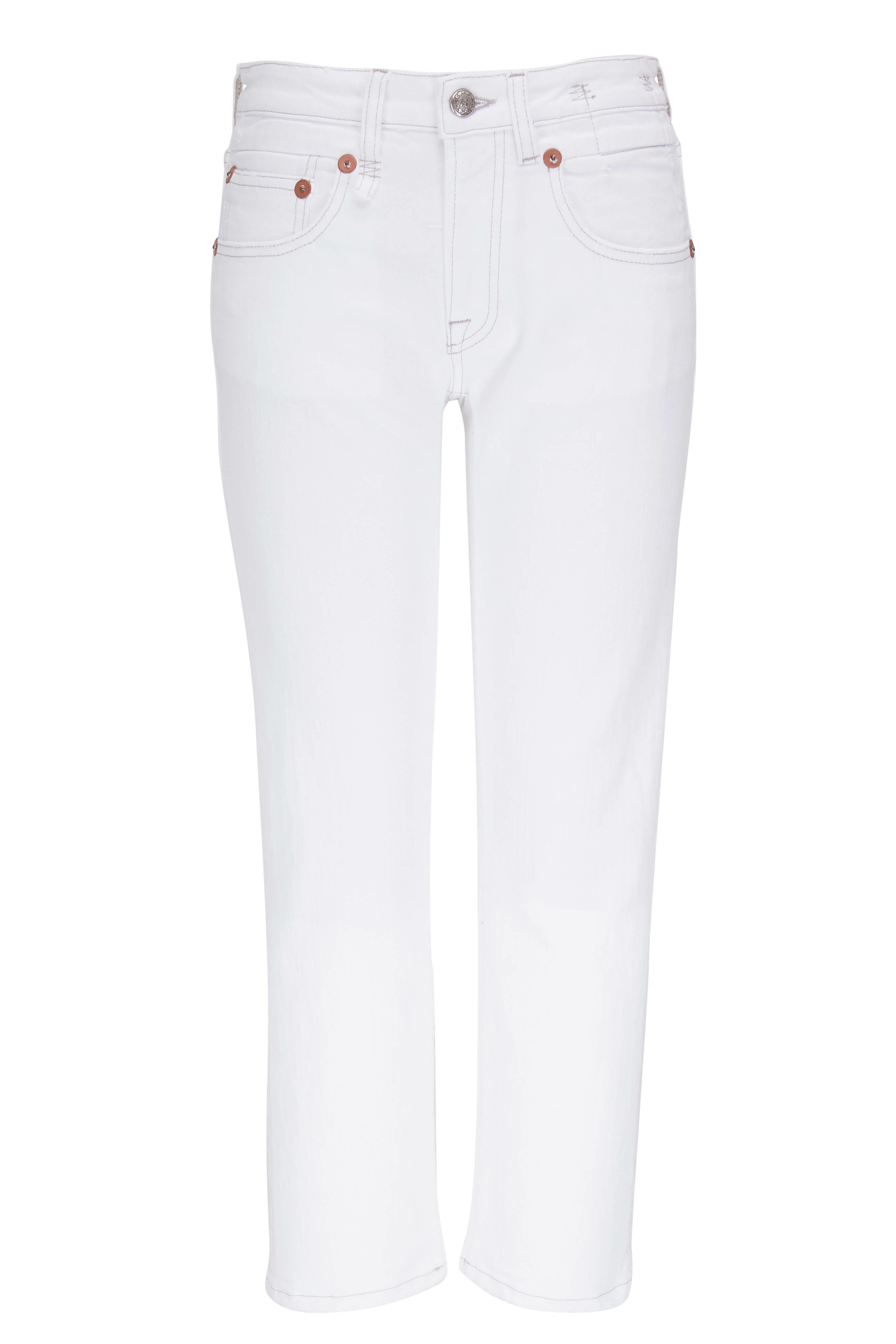 R13 Boy Bale White Straight Leg Jean Mitchell Stores