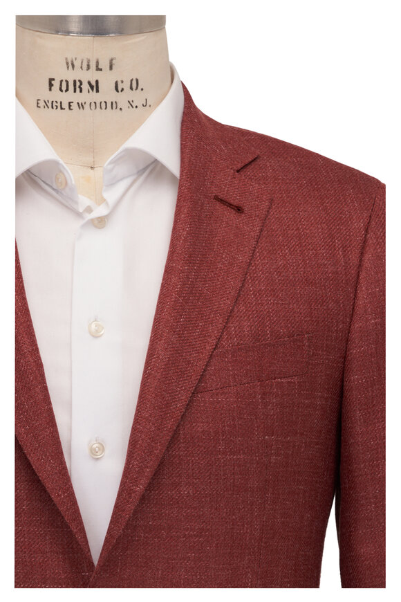 Canali Solid Strawberry Wool Blend Sportcoat