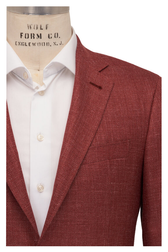 Canali - Solid Strawberry Wool Blend Sportcoat