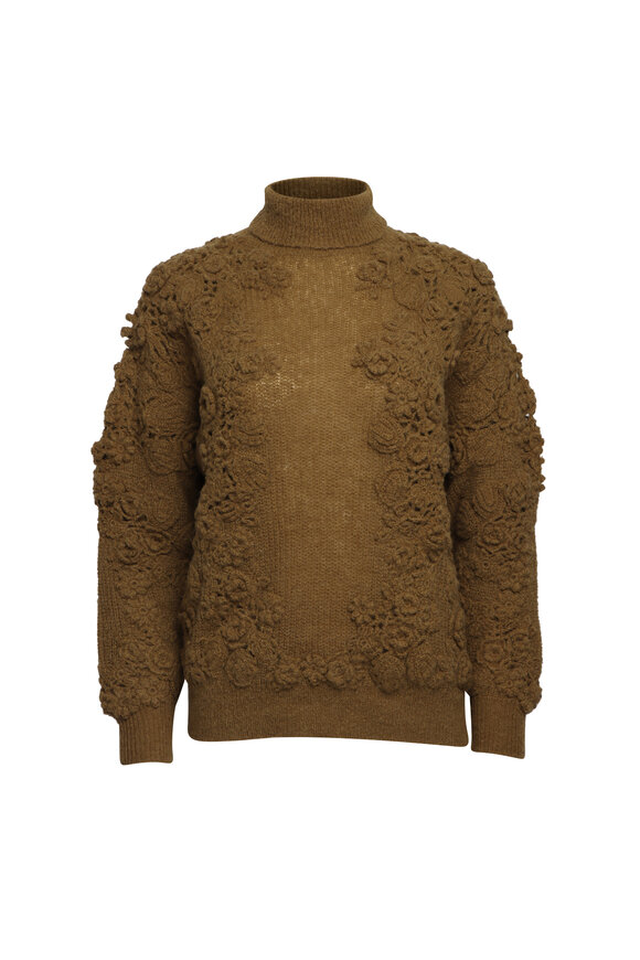 Ulla Johnson Lelou Pine Crochet Turtleneck
