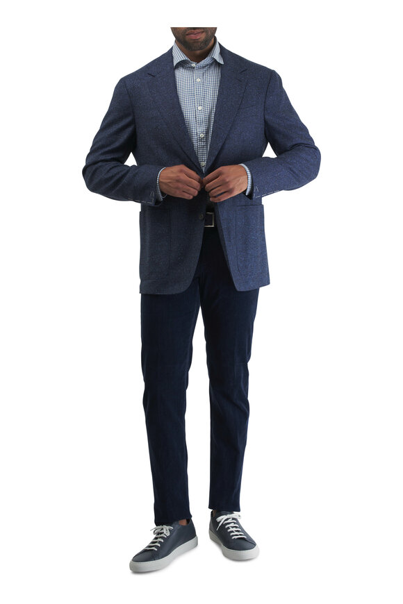 Canali - Navy Donegal Plaid Sportcoat