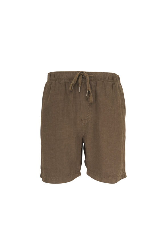 Faherty Brand Essential Dark Palm Linen Shorts - view 1