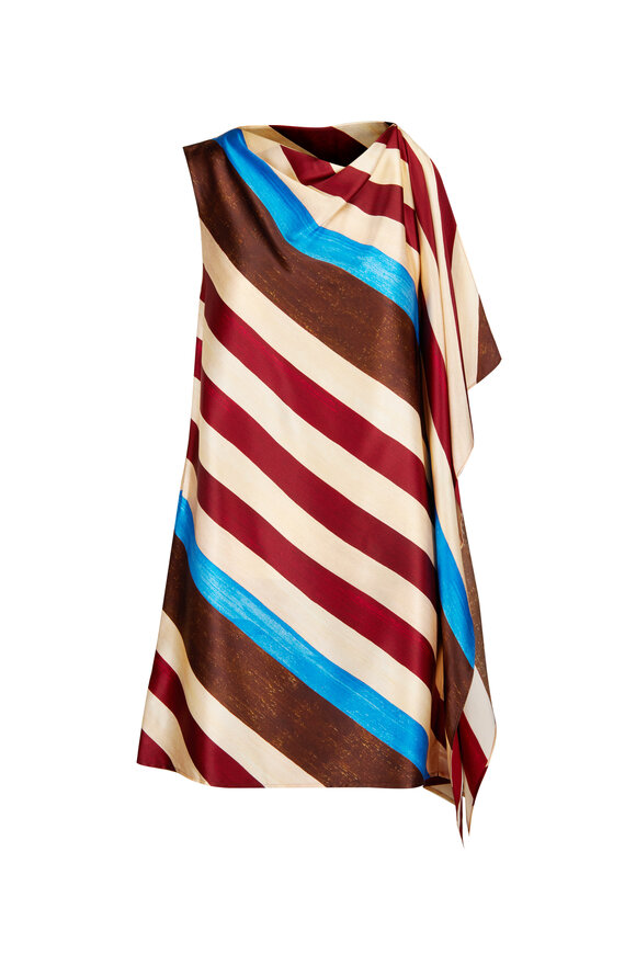 Staud Sabina Striped Silk Mini Dress - view 1