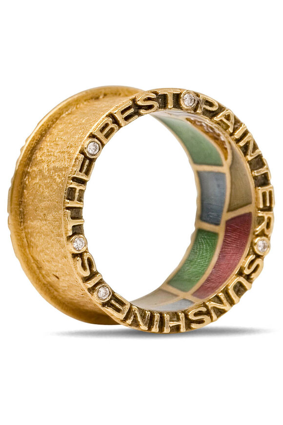 Coomi Yellow Gold Sagrada Passion Wide Band Ring - view 4
