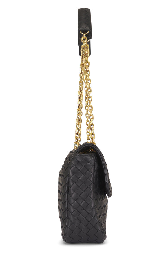 Bottega Veneta Madison Black Intrecciato Leather Shoulder Bag - view 3