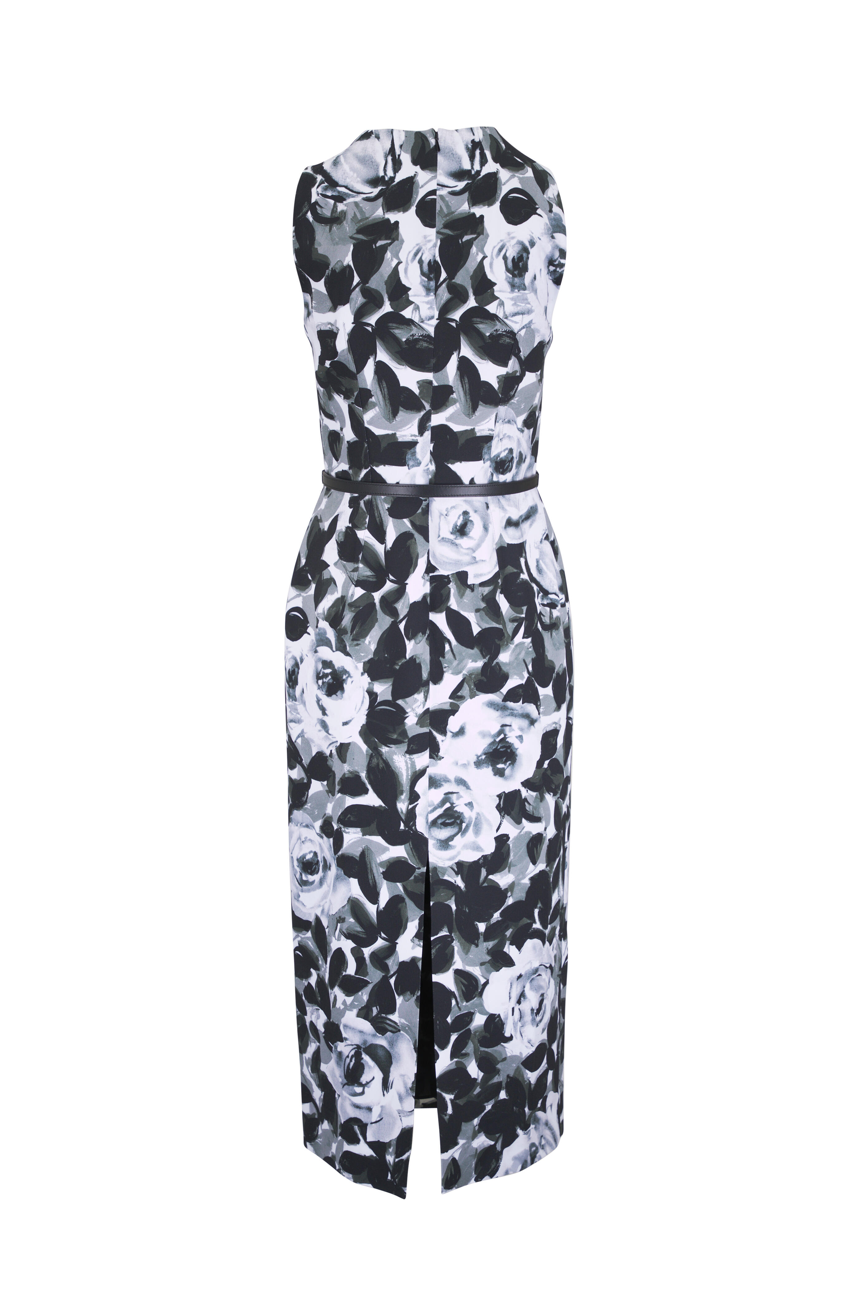 Michael Kors Collection - Pewter Floral Belted Sheath Dress - view 4