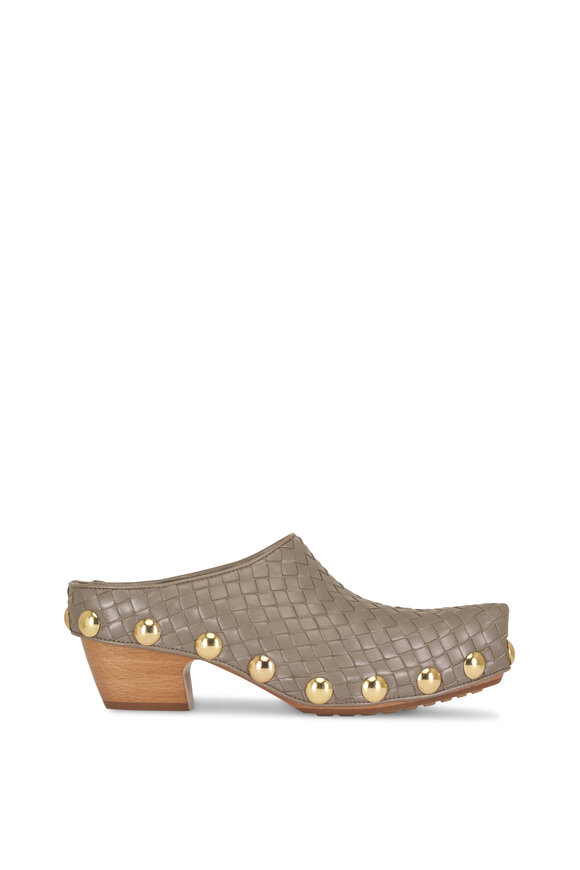 Bottega Veneta Wanda Dark Taupe Leather Clog, 50mm - view 6