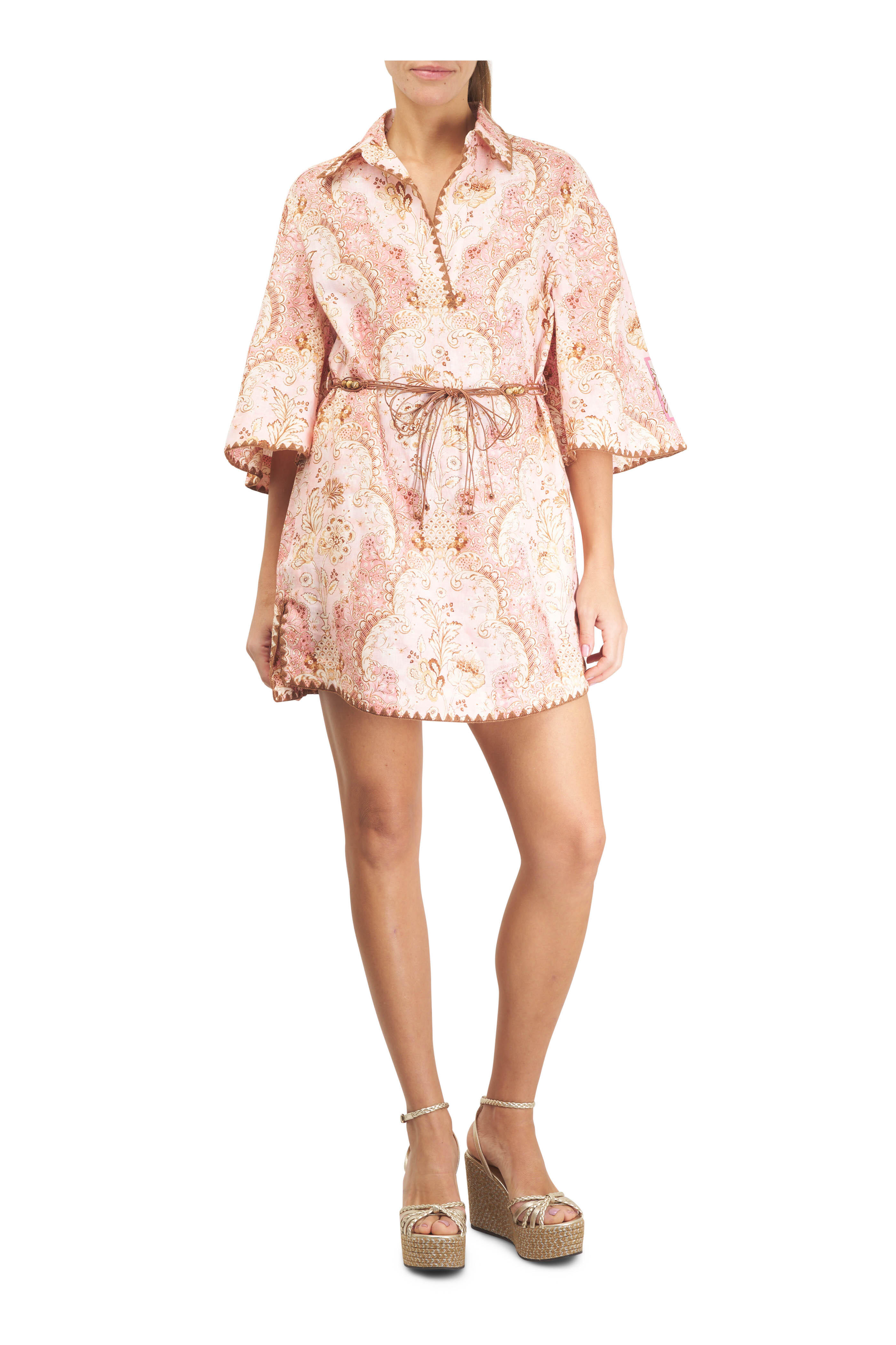 Jimmy Choo - Dree Soft Gold Mix Leather Jute Wedge, 100mm