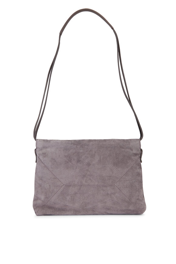 Brunello Cucinelli Small Duo Steel Suede Shoulder Bag - view 2
