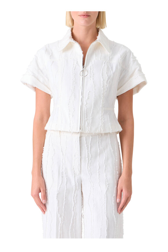 Akris Punto Fringed Wave Jacquard Short Jacket - view 2