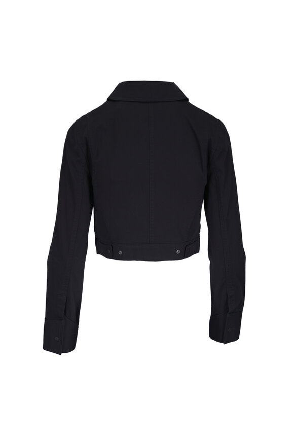 Vince Black Stretch Cotton Twill Shrunken Jacket - view 2