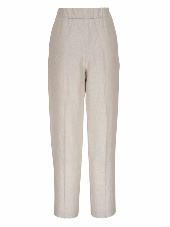 Agnona - NY Flat Front Batavia Linen Pant 