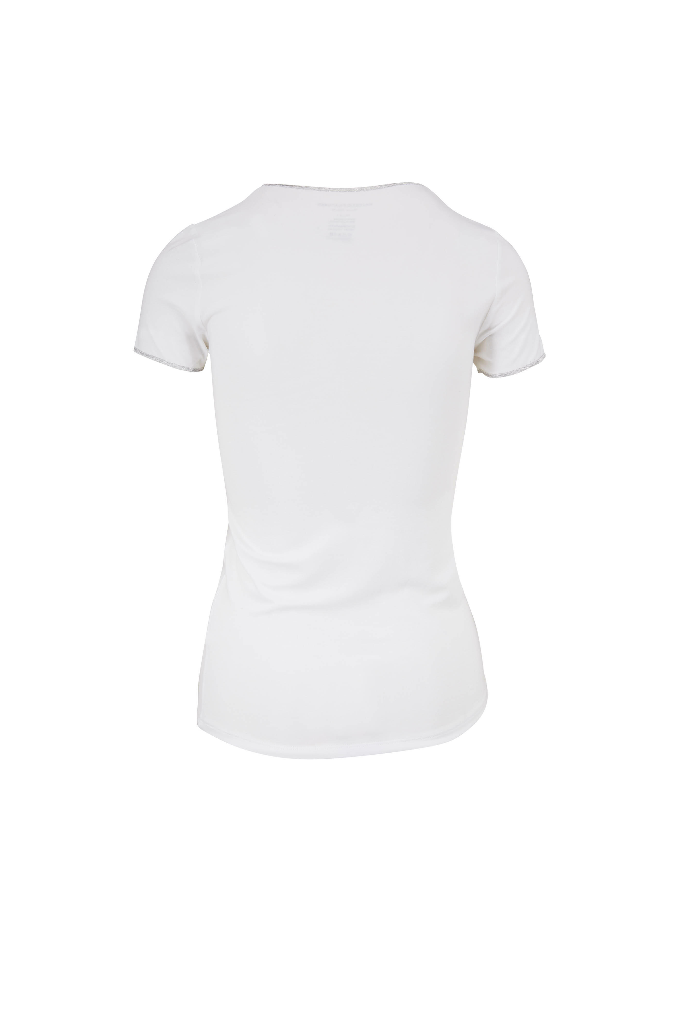 Majestic - White Superwashed Silver Thread T-Shirt
