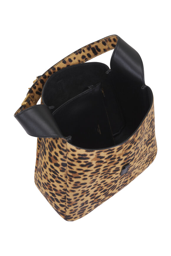 Saint Laurent Small Le 5 a 7 Supple Leopard Print Shoulder Bag - view 6