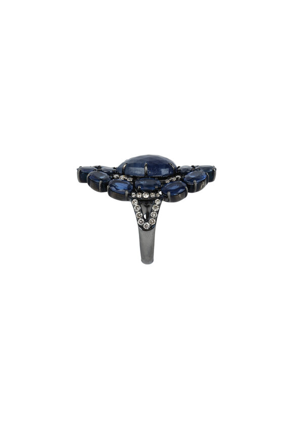 Sutra - 18K Brown Gold Blue Rough Sapphire Ring