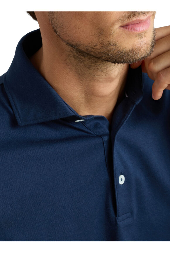 Peter Millar Excursionist Flex Navy Blue Short Sleeve Polo - view 5